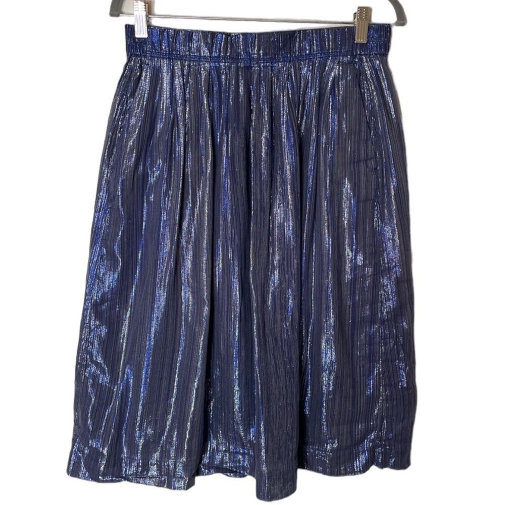 J. Crew Long Pleated Metallic Shimmer Glitter Skirt 6